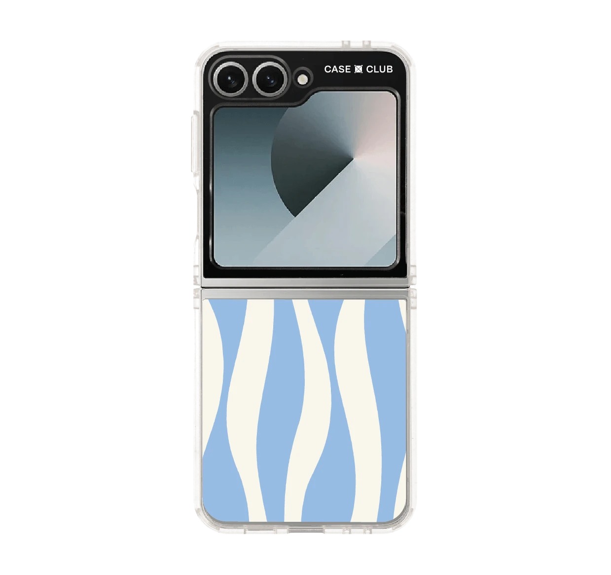 white & blue wavy pattern